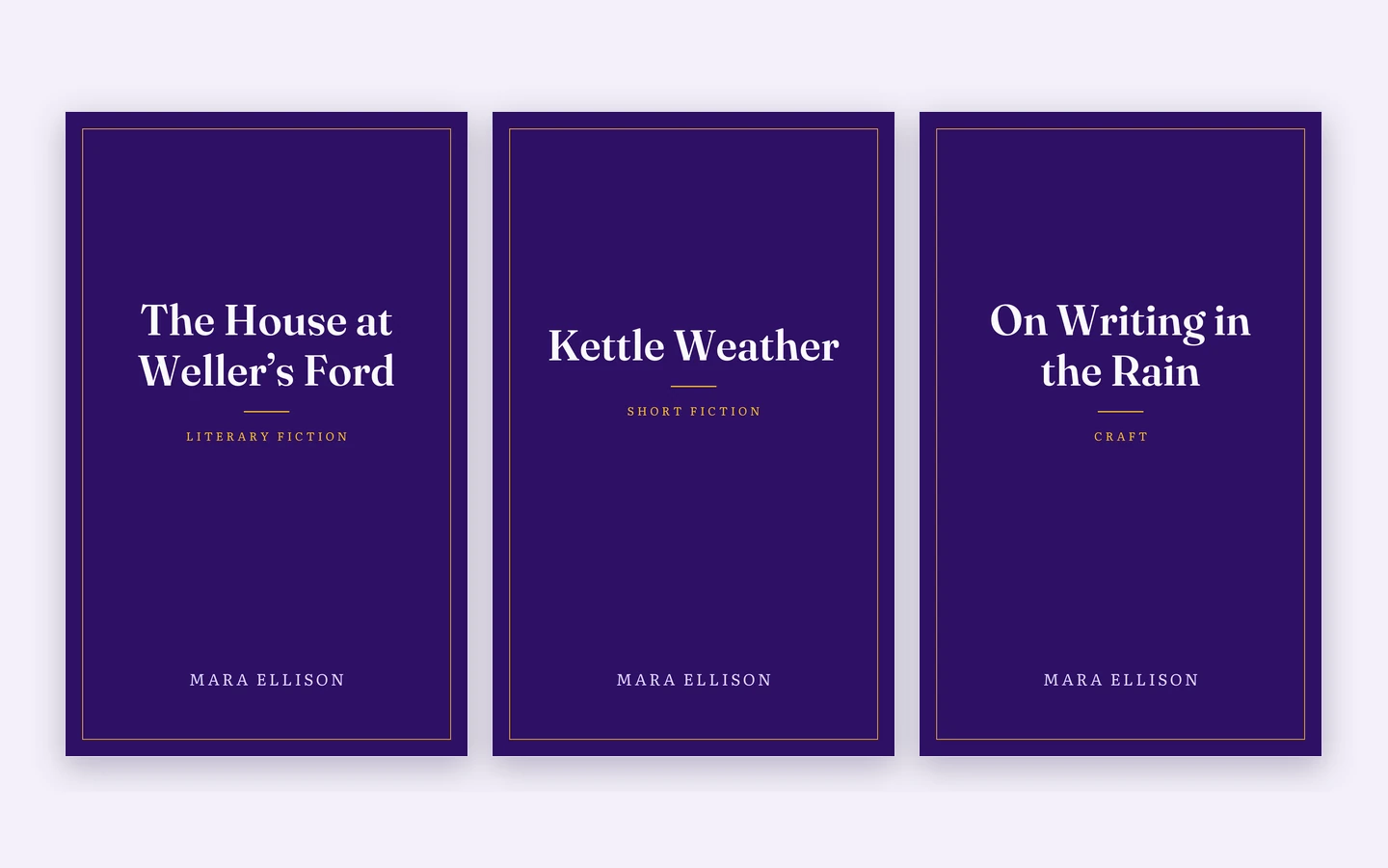 EPUB covers StoryForger generates for a novel, a short story and an essay